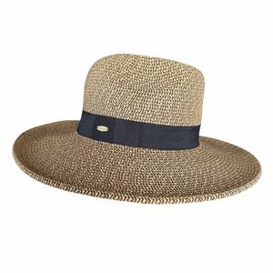 Scala Straw Summer Fedora Sun Hat With Black Band